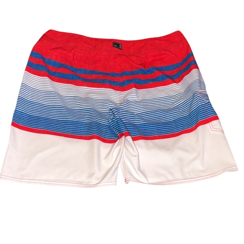 O'Neill Red and Blue Striped Board Shorts - Picture 2 of 5